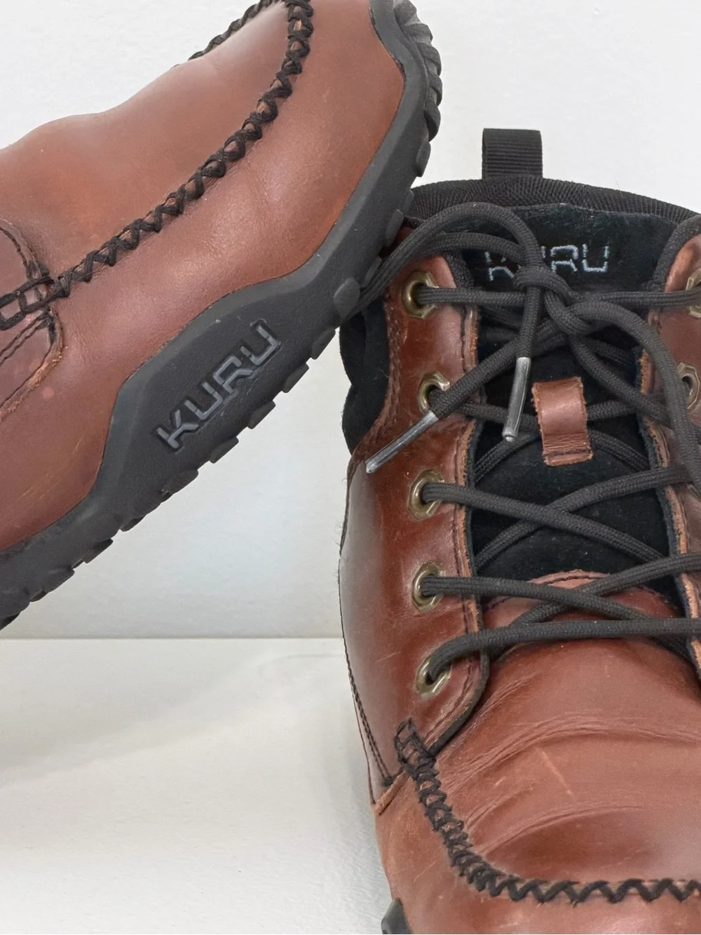 KURU Mens 8 Brown Leather Moc Toe Ankle Boots Orthopedic Comfort Orthotic Shoes